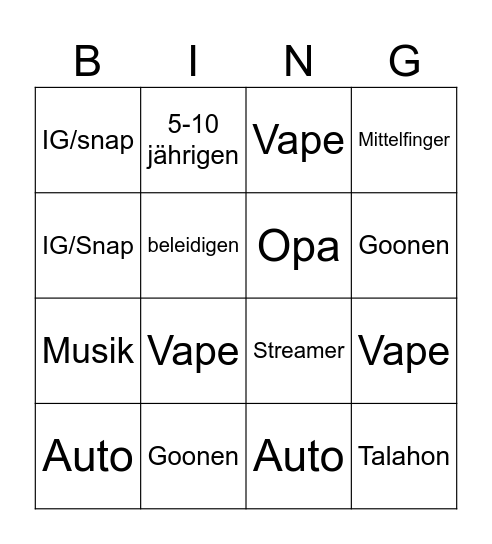 Ome Bingo Card