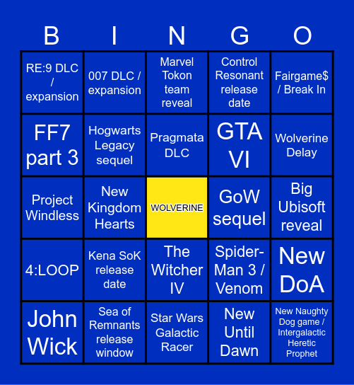 June '26 State of Play Bingo Card