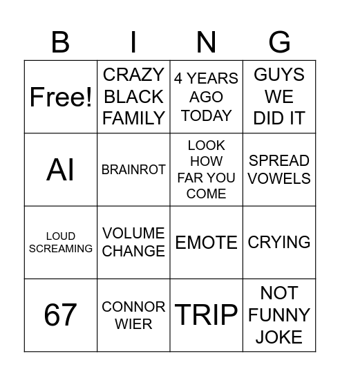 gard bingo Card
