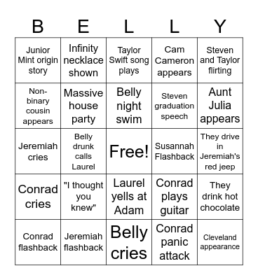 TSITP SEASON 2 Bingo Card
