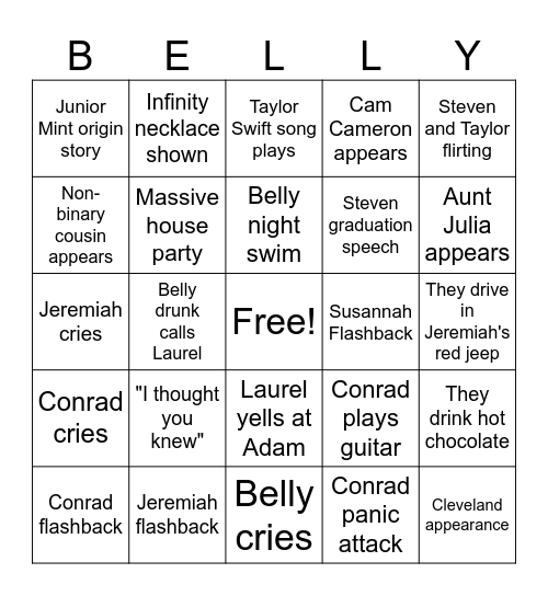 TSITP SEASON 2 Bingo Card