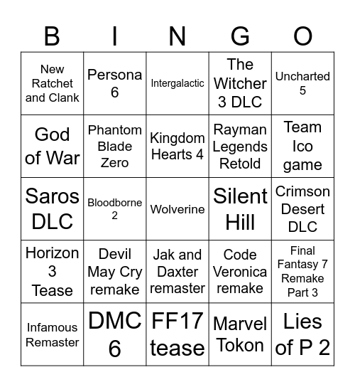 State of Play Summer 2026 Bingo Card