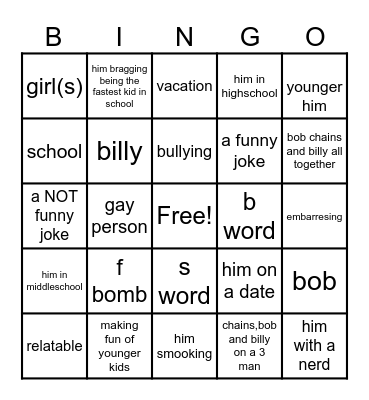 CHAINSFR Bingo Card