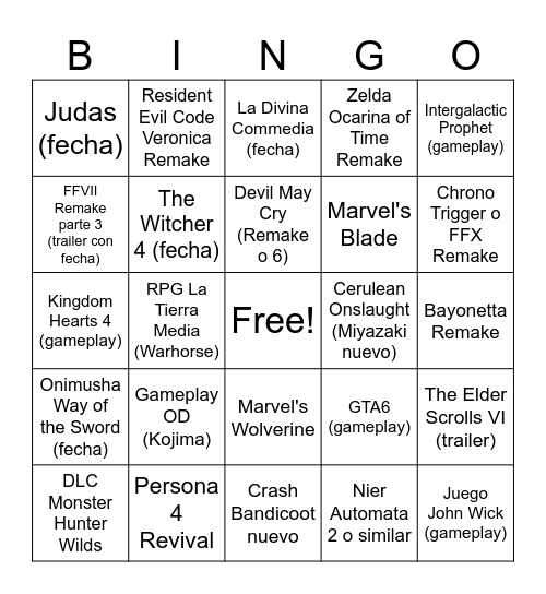SummerGameFest Mora Bingo Card