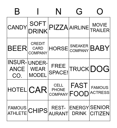 VISTA SPRINGS SUPER BOWL PARTY Bingo Card