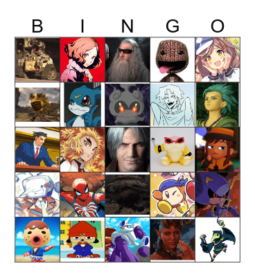 My favorite characters Bingo Card