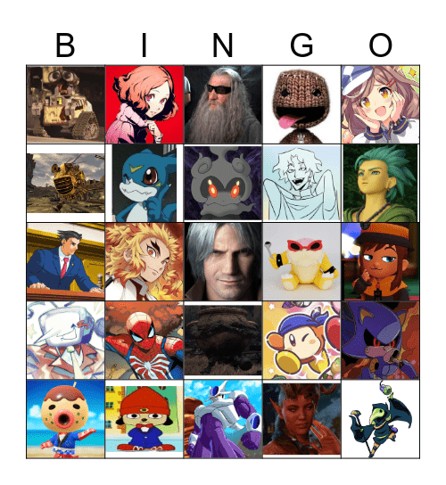 My favorite characters Bingo Card