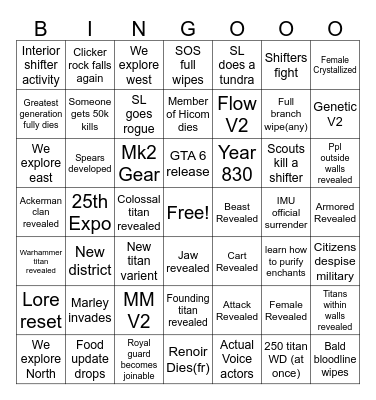 Things that happened before breach (Requiem) Bingo Card