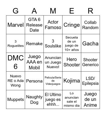 Summer Game Fest 2026 Bingo Card