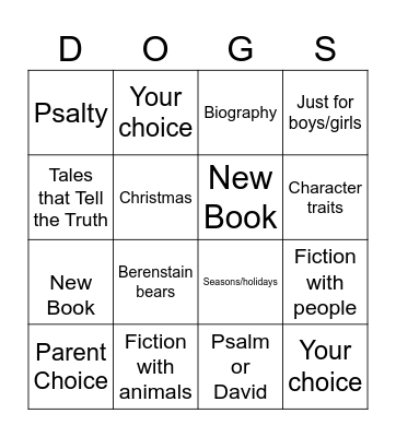 DOGS Bingo Card