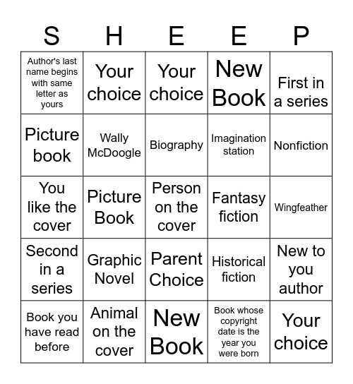 Flock of Sheep Bingo Card