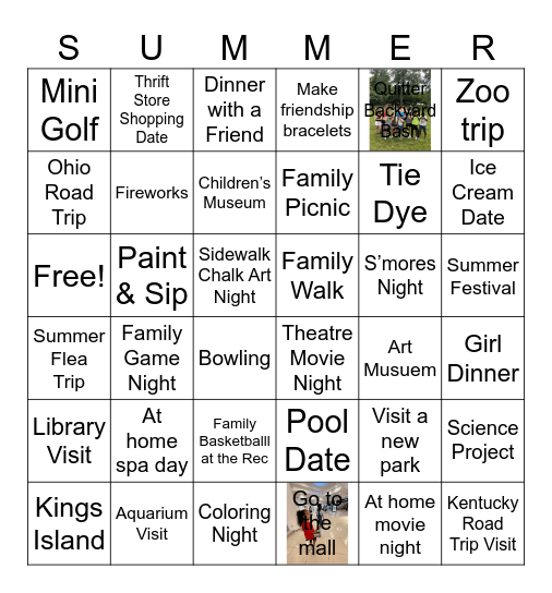 Quitter Summer BINGO Card