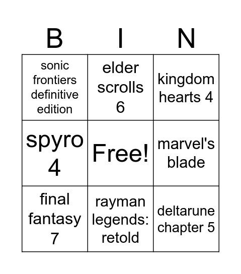 sumer gane fest announcemints Bingo Card
