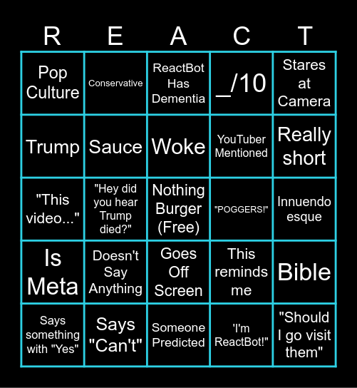 ReactBot Bingo Card