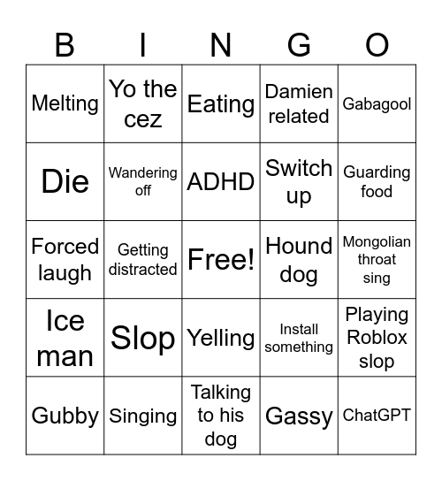 Cruz bingo Card