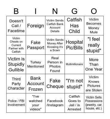 Catfished Bingo Card