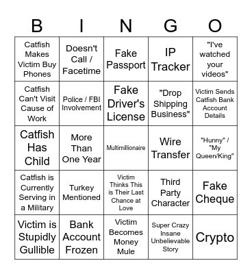 Catfished Bingo Card