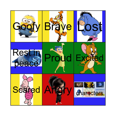 Zones of Regulation Bingo Card