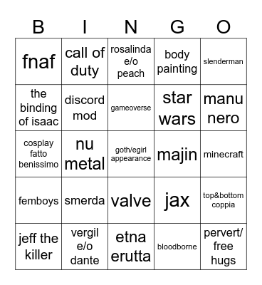etna sborrics 2k26 Bingo Card