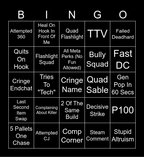 Killer Bingo Card