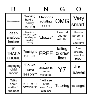 banga's bingo Card