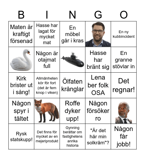 Midsommarbingo 2026 Bingo Card