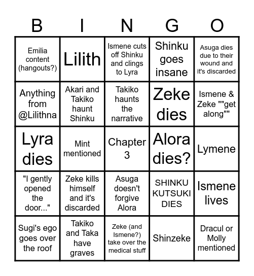 Antebellum: Lockdown Bingo Card