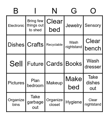 Room Bingo Card