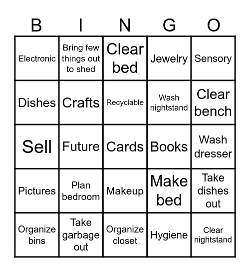 Room Bingo Card