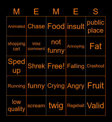 try not to laugh bingo Card