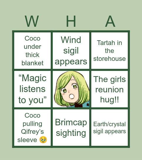 WHA EPISODE 10 BINGO Card