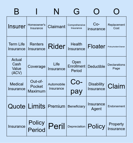 End of Unit (Finance) Bingo Card
