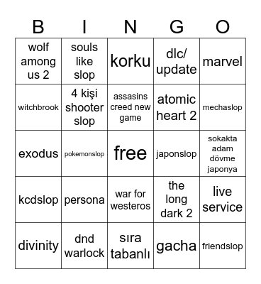 summer game fest 2026 Bingo Card