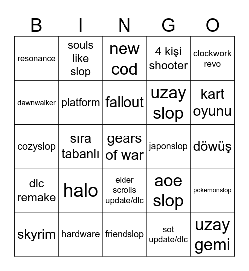 xbox games showcase Bingo Card