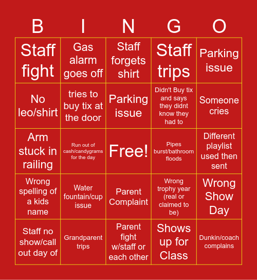 Saturday Expo Bingo Card