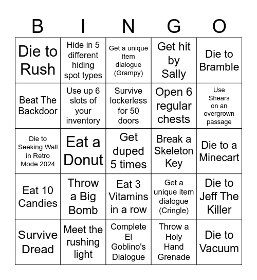 DOORS Bingo Card