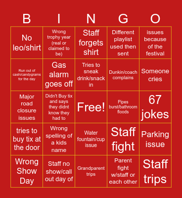 Sunday Expo Bingo Card