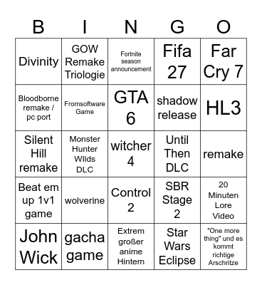 2.06 - 05.06 lineup Bingo Card