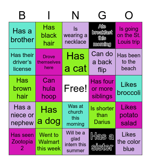 Find someone who… Bingo Card