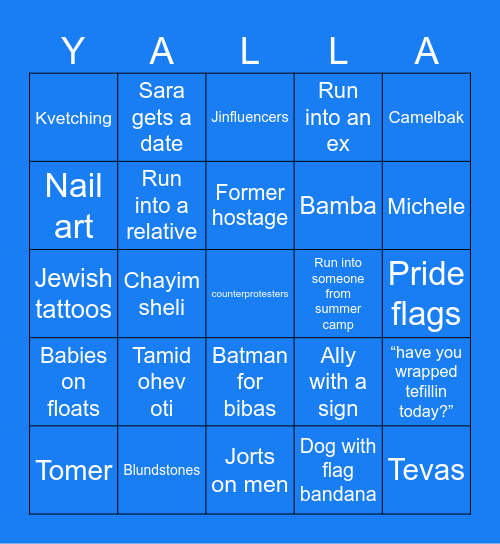 YALLA Bingo Card