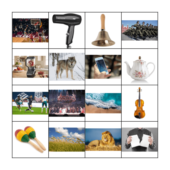Sound Bingo Game Bingo Card