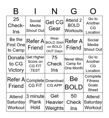 CG BINGO!! Bingo Card