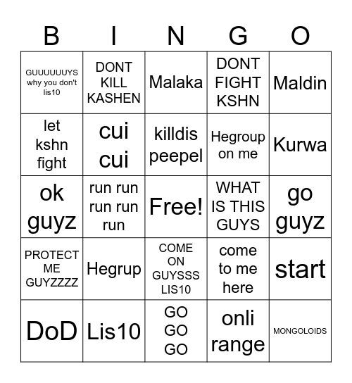 Bueno Bingo Card