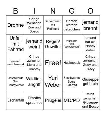 UwU Camping Ausflug Epig Bingo Card