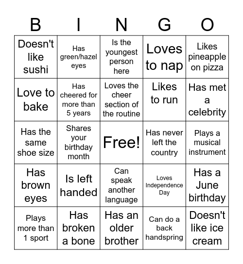 Find Someone Who... Bingo Card