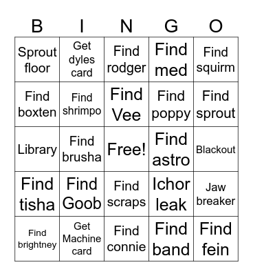 Dandys world Bingo Card