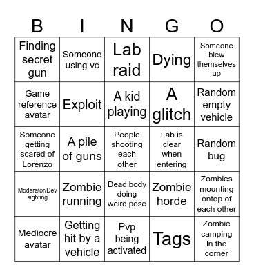 MZRPG Bingo Card