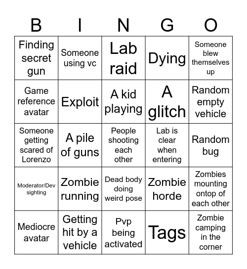 MZRPG Bingo Card