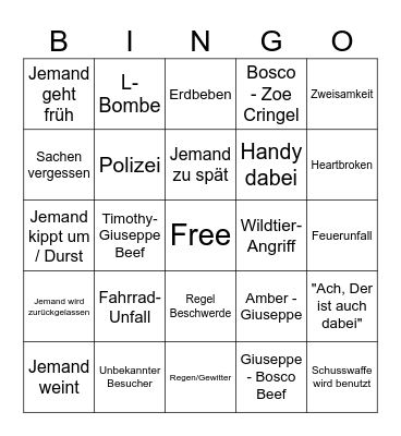 Camping-Event Bingo Card
