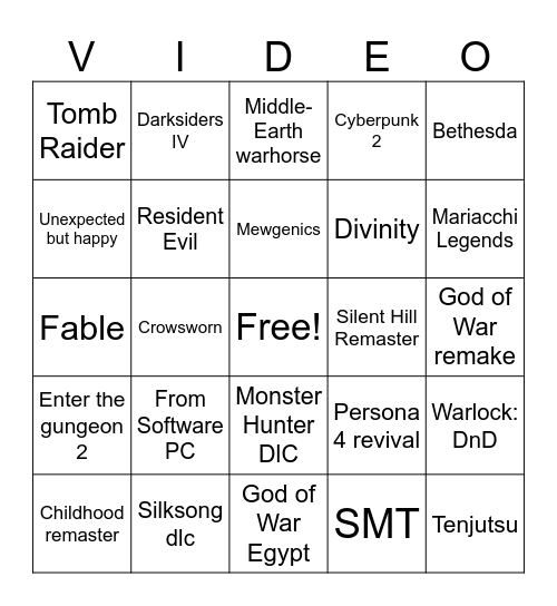 NEWS showcase conference summer game fest Bingo Card